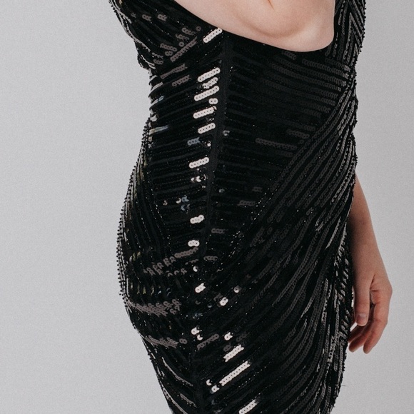 Lulu’s black sequin dress BRAND NEW with tags - Picture 6 of 15